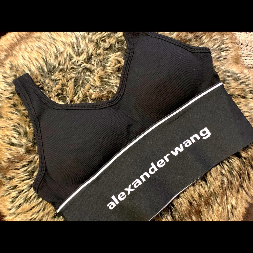 ALEXANDER WANG Logo Elastic Bra Top